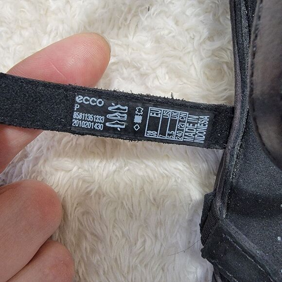 ECCO Women's Summer Cross Strap Leather And Suede Sandal, EU 38 US 7 Black EUC - Picture 12 of 16